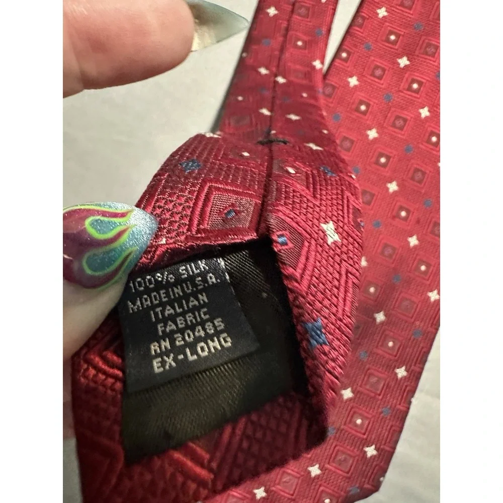 VTG Stafford Executive Red/White/Blue Patriotic‎ Stars Silk Necktie